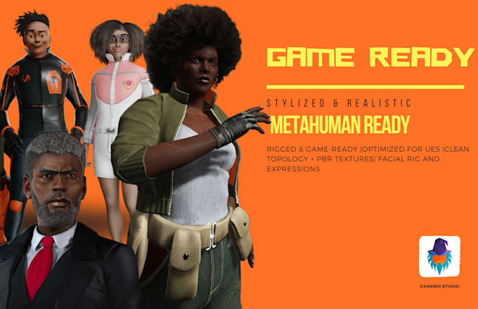 create stylized or realistic 3d characters for your unreal engine game