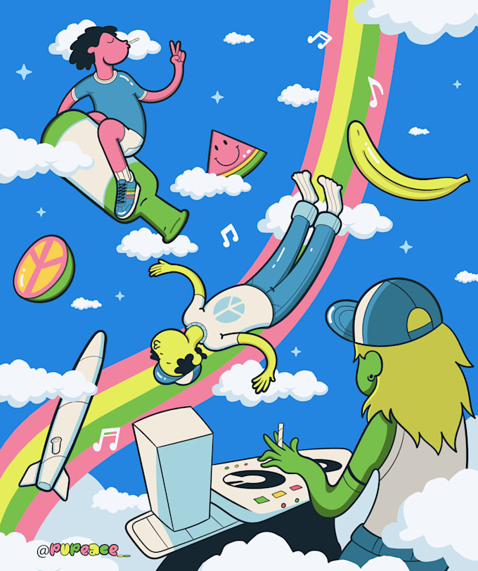 some cartoon illustrations with my composition