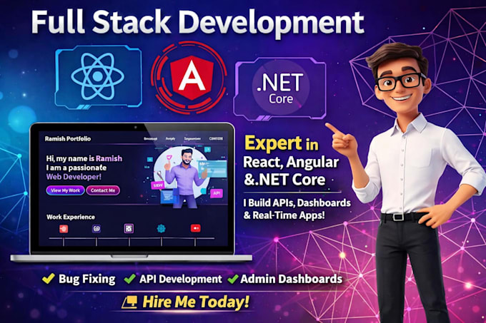 be your angular, react and asp net core developer