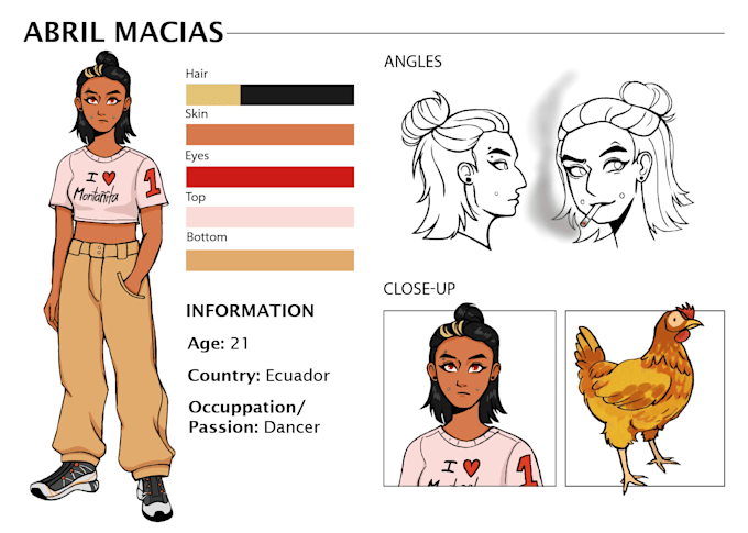 draw original character sheet