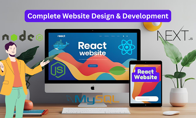 do professional website design, development with react, nextjs, nodejs