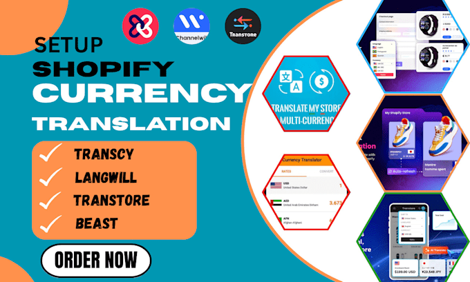 setup shopify currency and translator transcy transtore bucks langwill nova