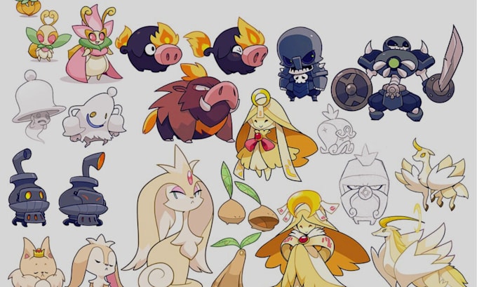 Design custom fakemon, pokemon style art, trainer sprites for card ...