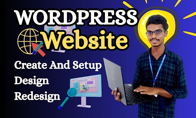 create and setup wordpress website development or wordpress design redesign