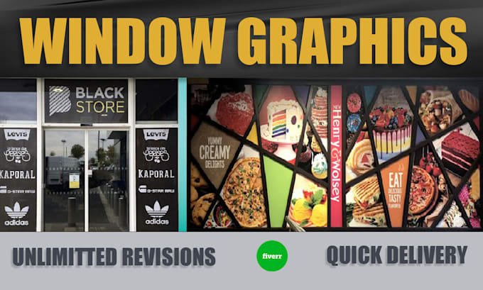 design professional storefront window graphics, shopfront signage and vinyl wrap