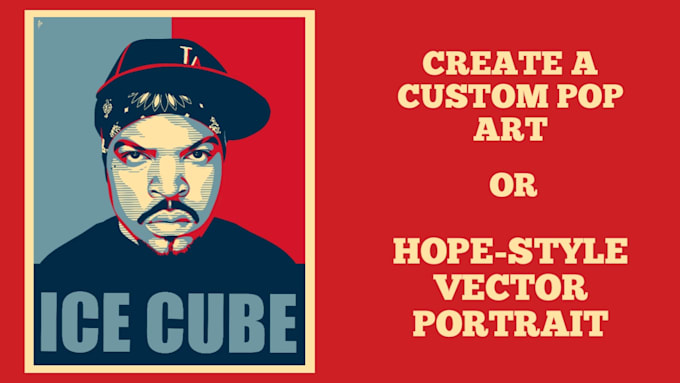 create a custom pop art or hopestyle vector portrait