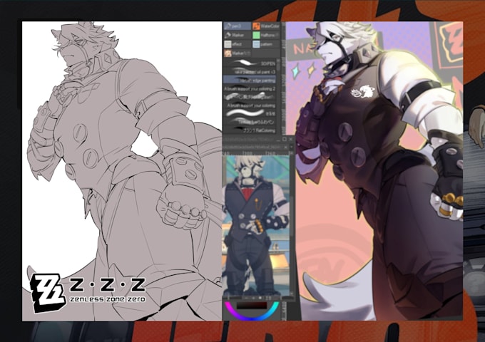 design custom furry character concept art