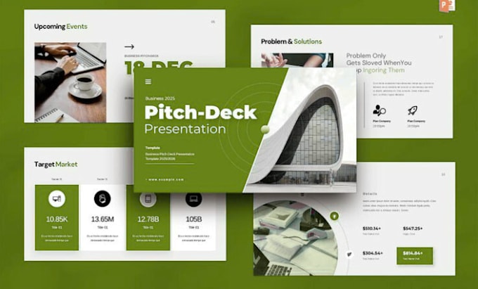 build a modern business pitch deck for vcs, angel investors and funding