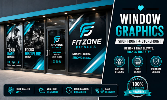 design professional window wrap, storefront and shopfront signage design