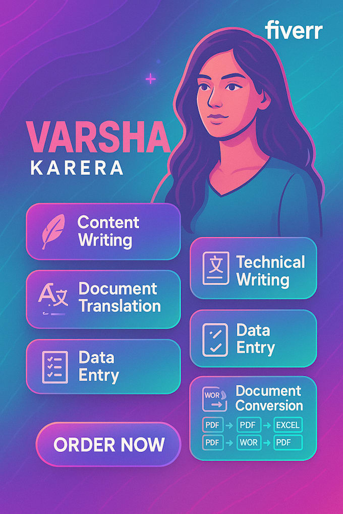 provide expert content writing, data entry, and document conversion services