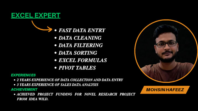 do fast data entry, data cleaning, formatting, and sort excel data