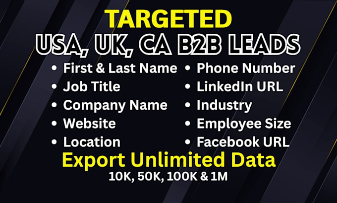 build verified niche targeted email list USA b2b lead generation