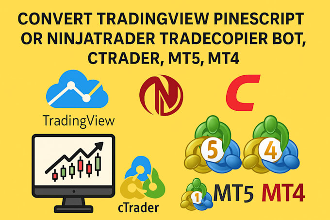 convert tradingview pinescript or ninjatrader tradecopier bot, ctrader, mt5, mt4