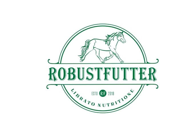 design unique robust horses and balanced food logo