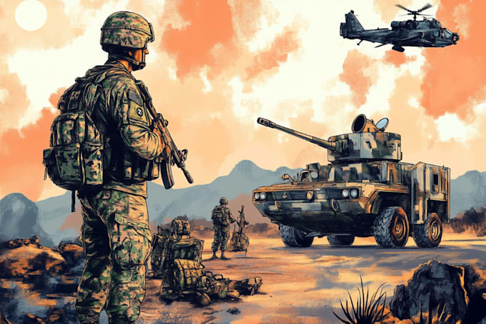 draw military themed illustrations