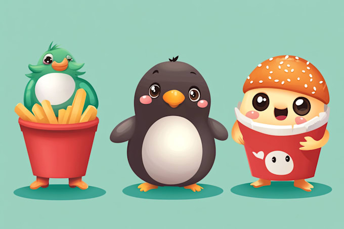 design cute vector cartoon characters for animation