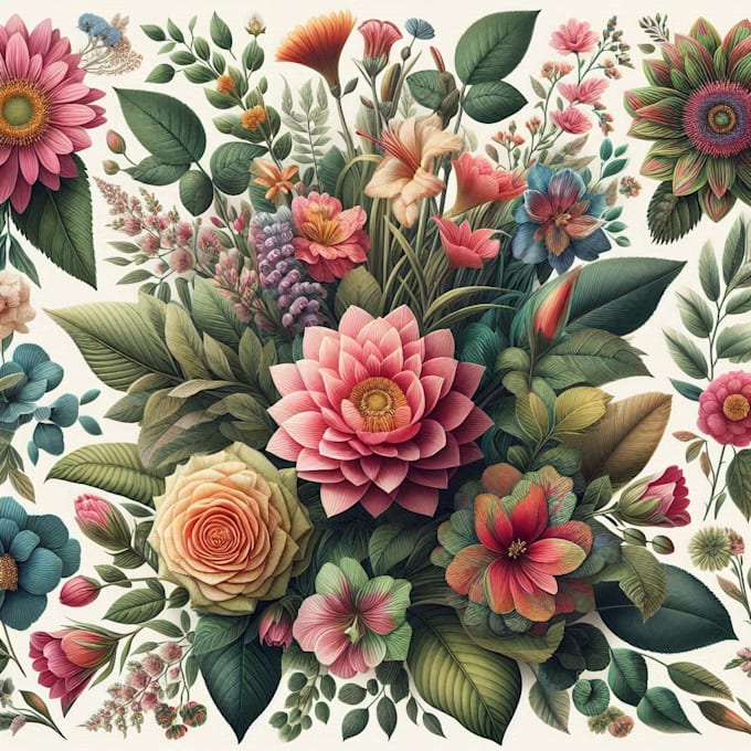 draw vector botanical illustrations of plants