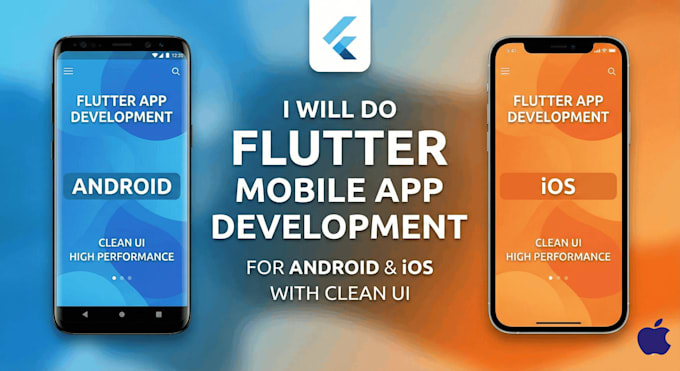 do flutter mobile app development for android and ios with clean UI