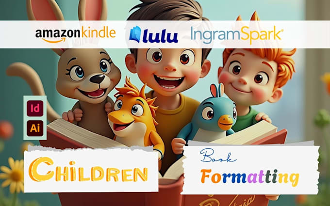 do children book layout and formatting for amazon kindle, paperback book cover