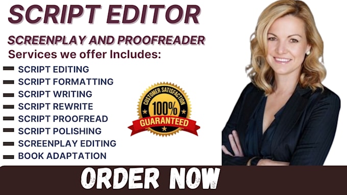 Format,edit,proofread your screenplay,movie script,feature film script ...