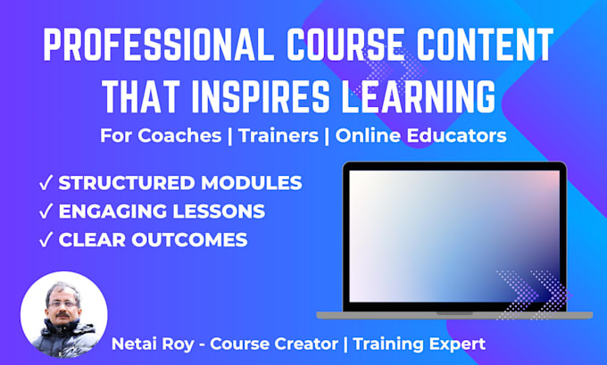 write professional course content and training modules for your online program