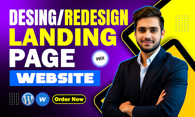 design or redesign responsive landing page using wordpress, wix, webflow