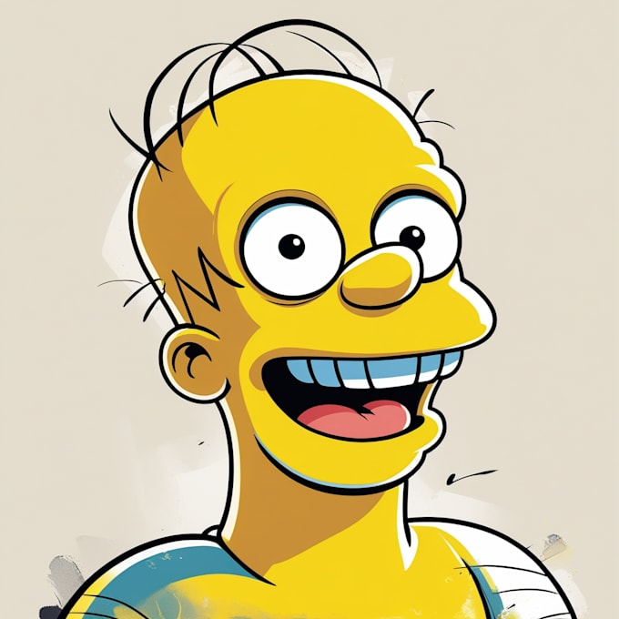 make best yellow cartoon character like simpson style