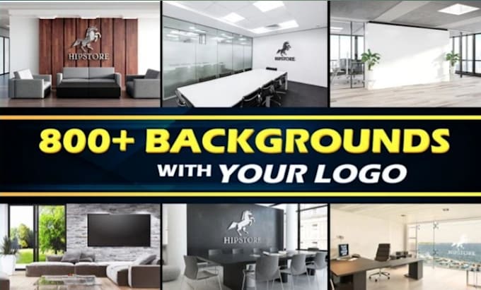 design zoom virtual background professionally with 3d logo