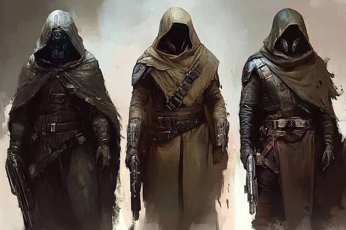 do sci fi horror and fantasy scene concept art illustrations