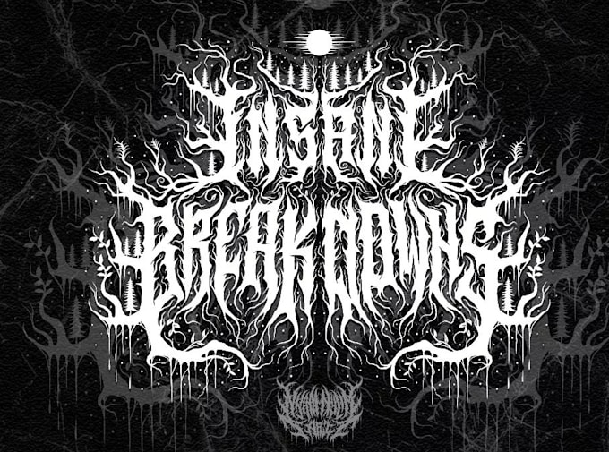 draw brutal death or black metal logo