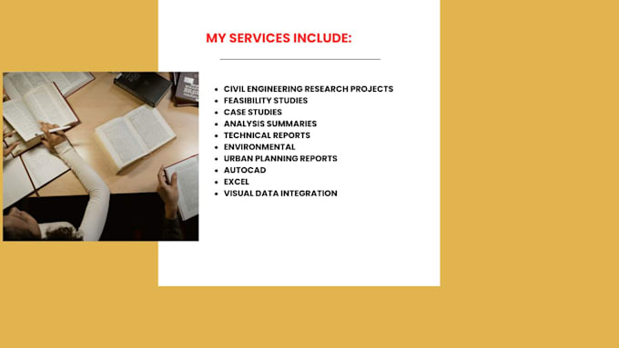 prepare civil engineering reports, feasibility studies, case studies
