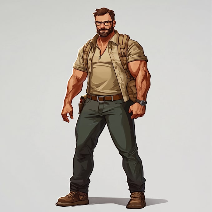 draw 2d character design or illustration