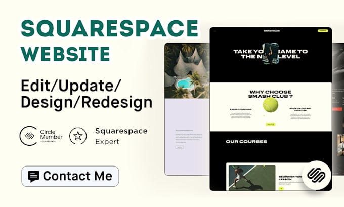 edit or update squarespace website design or squarespace redesign