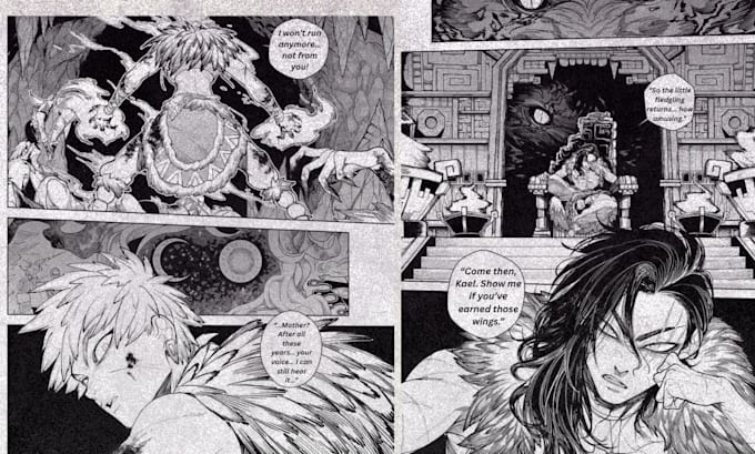 draw manga comic book page panel webtoon dark anime dark manga horror manga