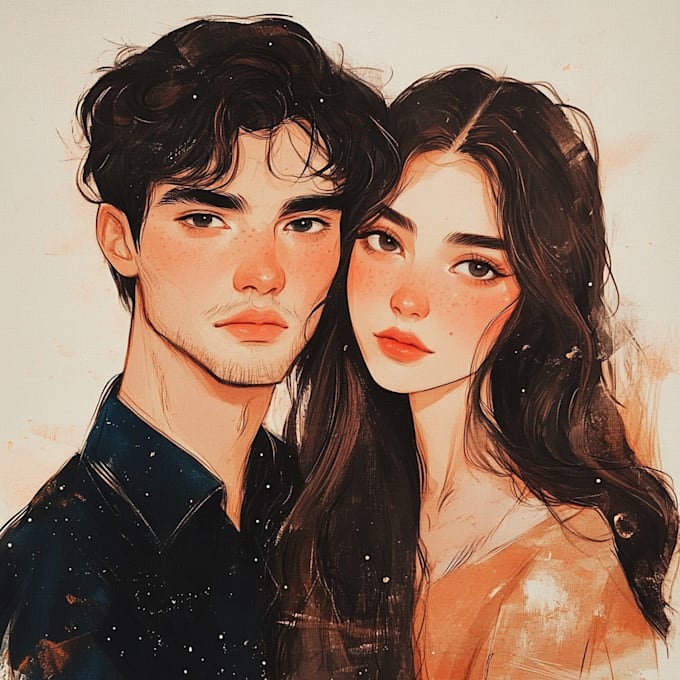 draw couple portrait illustration