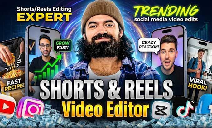 be your faceless videos editor for youtube shorts, tiktok videos,instagram reel