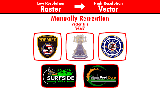 do manually recreation or tracing of your logo or image