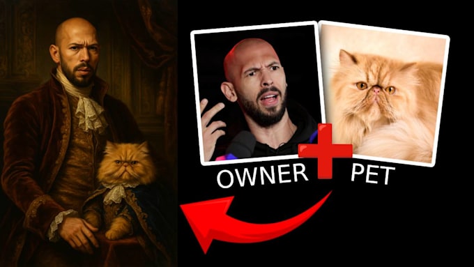 turn you and your pet into a majestic royal portrait