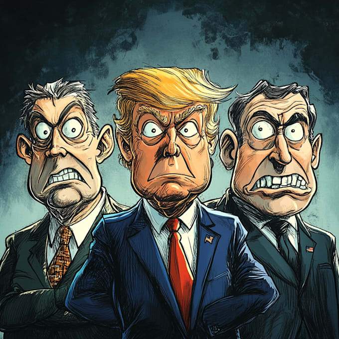 create a political or satirical cartoon