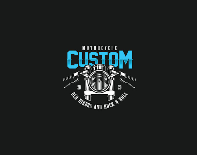 create a stylish motorcycle logo for apparel or merch