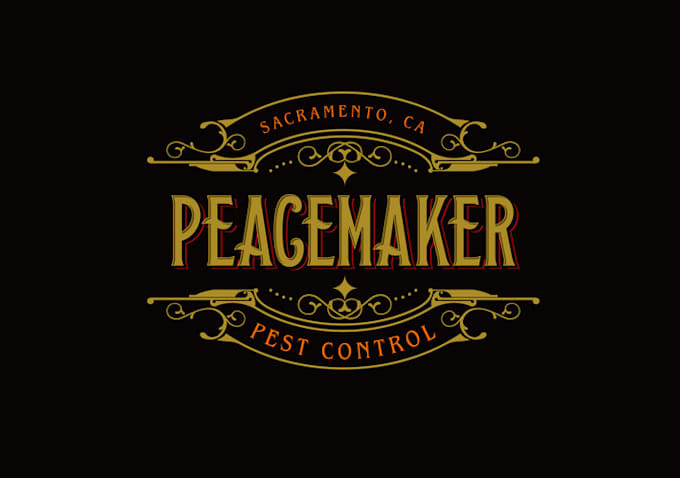 do awesome vintage western logo for peacemaker pest control