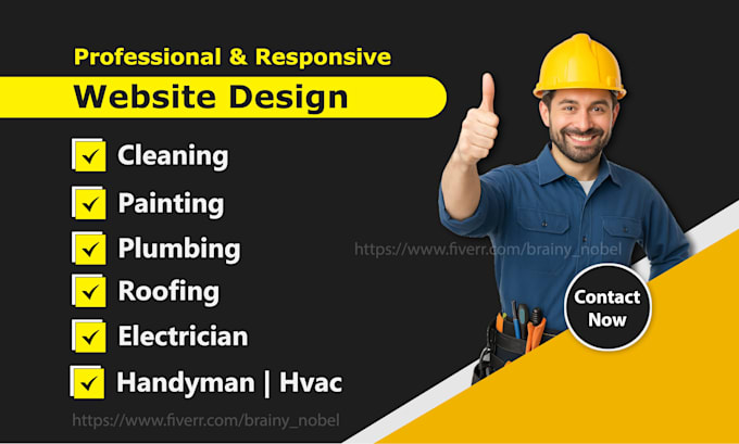 build wordpress website for hvac painting cleaning plumbing or handyman services