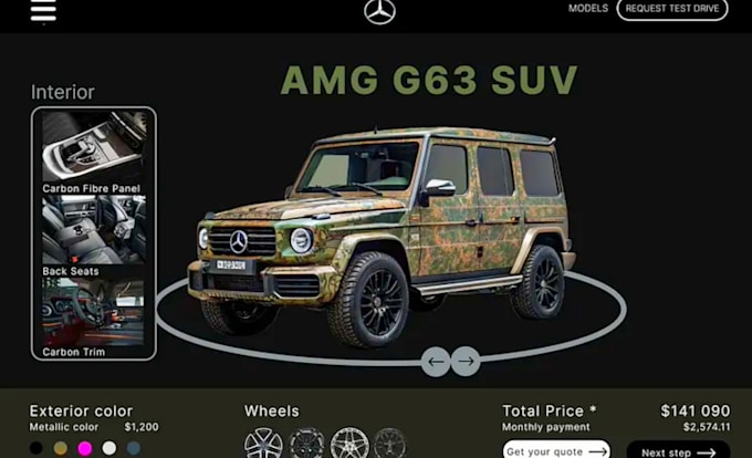 do 3d car product configurator web app interactive website threejs react webgl