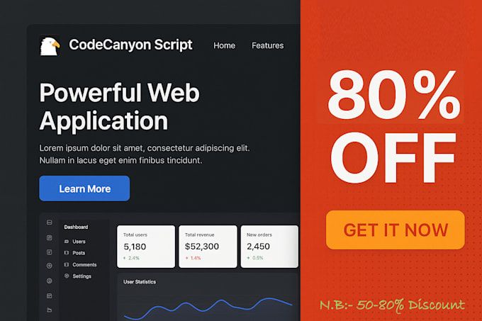 do provide codecanyon readymade script at 50 to 80 percent discount