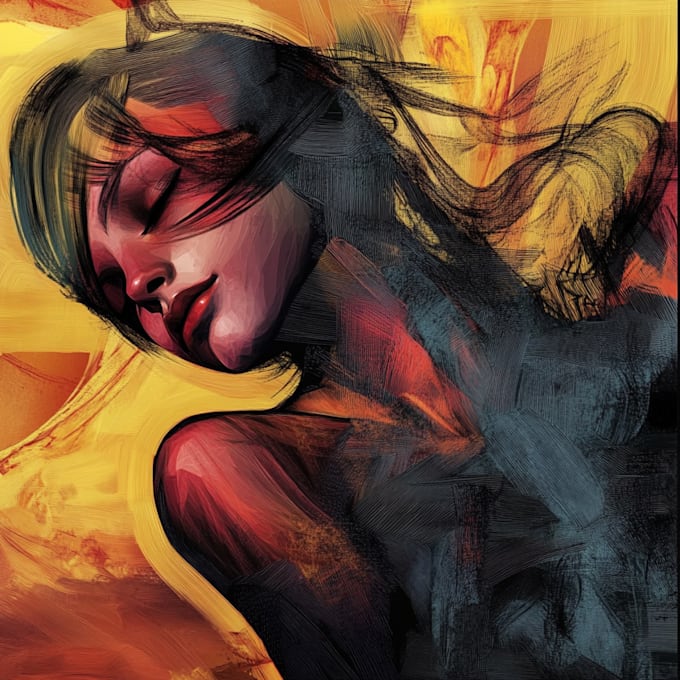 draw a digital abstract art illustration