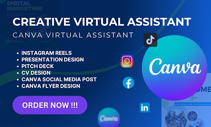 be your creative virtual assistant instagram reels canva assistance ebook va
