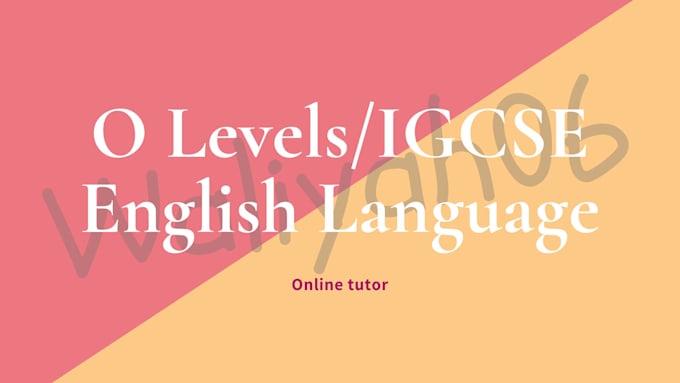 tutor o levels and igcse english language