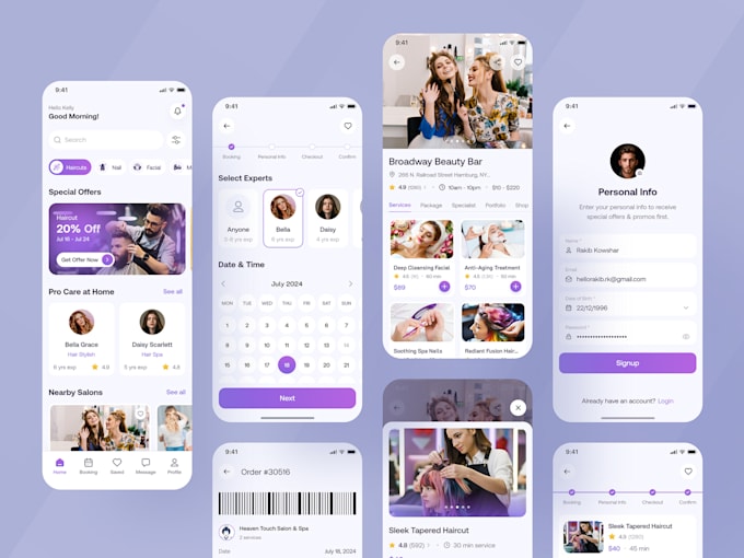 develop appointments app, fitness app, saloon app, scheduling app, booking app