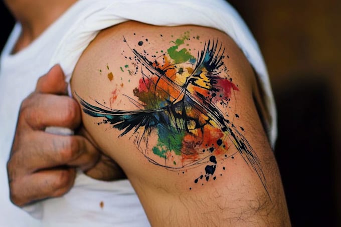 custom a watercolor tattoo design
