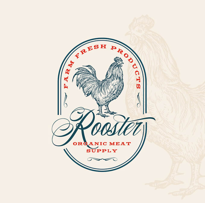 create a professional vintage rooster logo